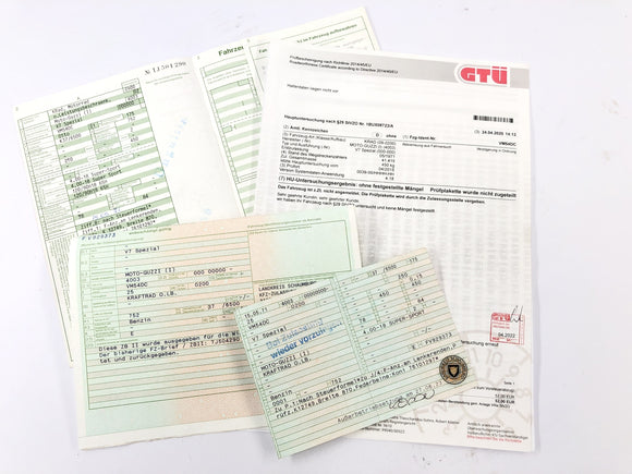 Moto Guzzi V7 Special [1971] - Frame met papieren