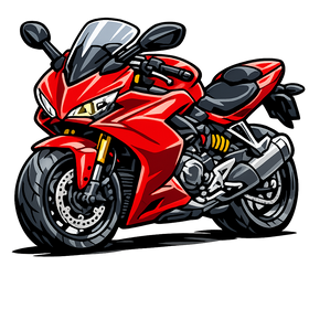 Ducati supersport [Camiseta] - Caricatura - Estampado en el pecho