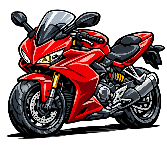 Ducati supersport [Tasse Weiß] - Karikatur - Einseitig