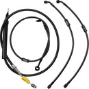 harley davidson flfb [LA CHOPPERS] – Standard Midnight Geflochtenes Lenkerkabel/Bremsleitungs-Kit-1