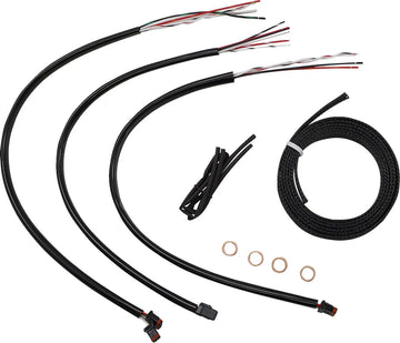 harley-davidson street bob [LA CHOPPERS] – Komplettes Edelstahl-geflochtenes Lenkerzug-/Bremsleitungs-Kit - 0