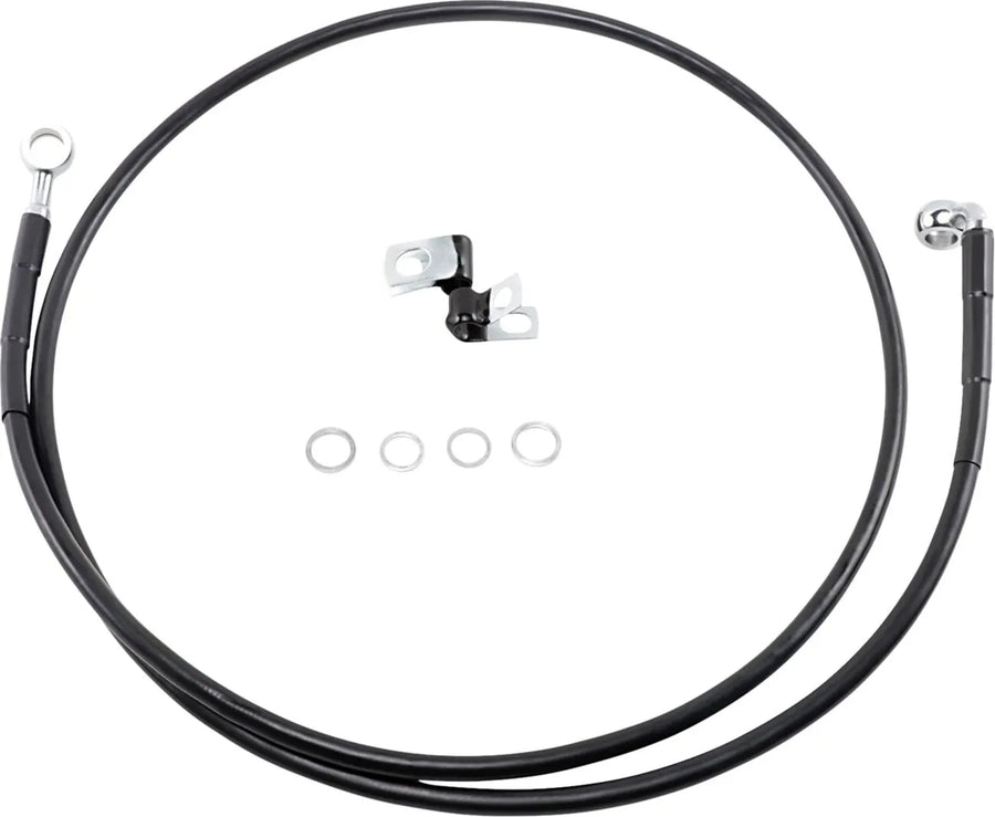 harley davidson fxsts [DRAG SPECIALTIES] – Verlängertes Bremsleitungs-Kit aus schwarzem Vinyl