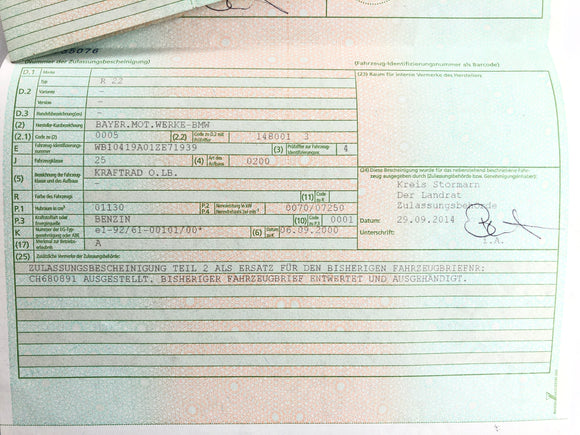 BMW R 1150 RT [2003] - ramka głowy z papierami