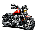 Harley davidson sportster [Mug Black] - Caricatura - Una cara