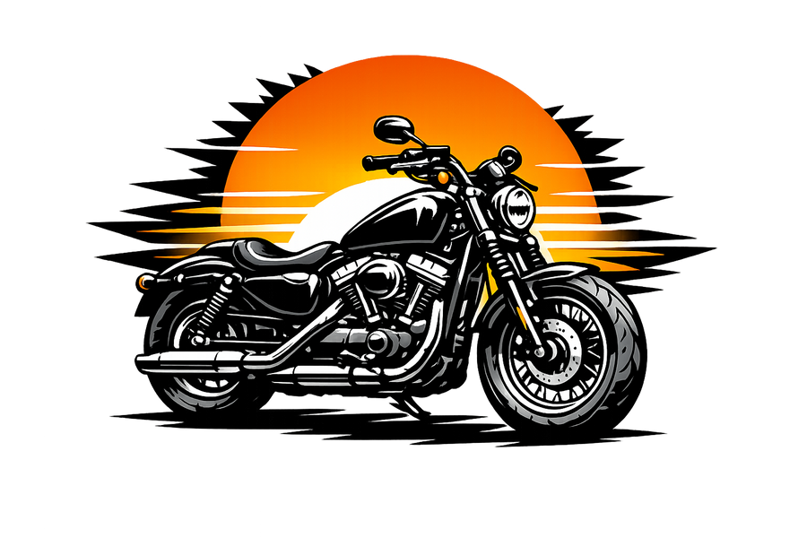 Harley davidson sportster [T-Shirt] - Sunset Split - Brust Print