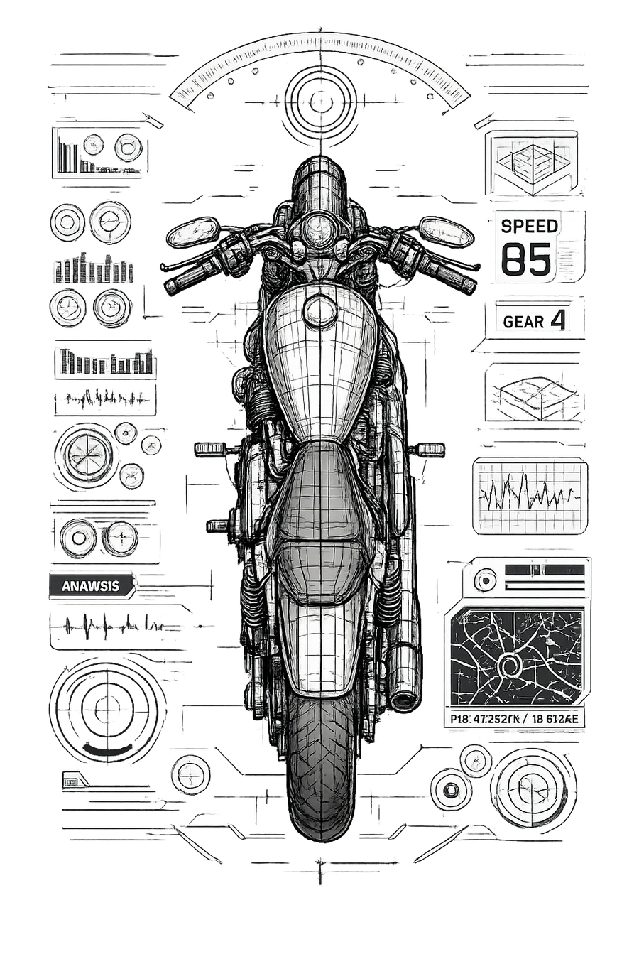 Harley davidson sportster [Sudadera con capucha] - Tecnología de arriba hacia abajo - Impresión en el pecho