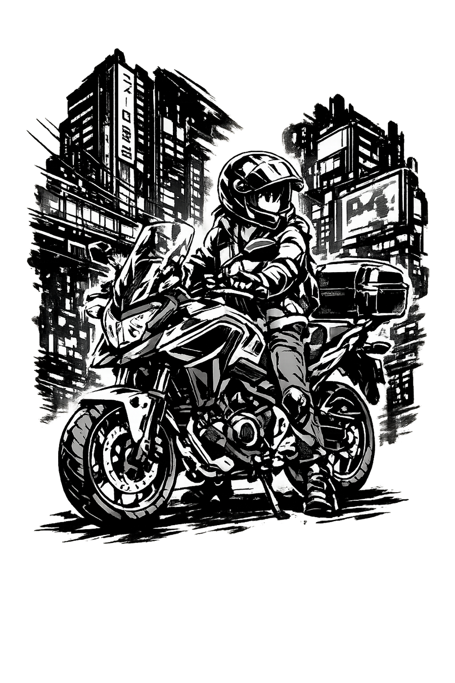 Honda nc 700 [Felpa con cappuccio] - Manga Neon City - Stampa sul petto