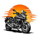 Honda nc 700 [Sudadera con capucha] - Sunset Split - Estampado en el pecho