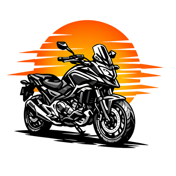 Honda nc 700 [Sudadera] - Sunset Split - Estampado en el pecho