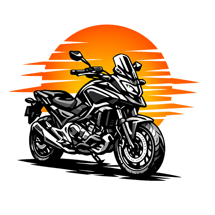 Honda nc 700 [Bluza] - Rozcięcie o zachodzie słońca - Nadruk na klatce piersiowej