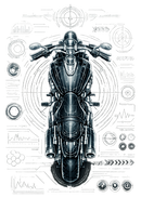 Honda vtx 1300 [Camiseta] - Top-Down Tech - Estampado en el pecho