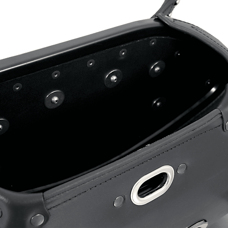 Sacoche moto [Hepco & Becker] - cuir Buffalo Big noir droit - support de sacoche tube