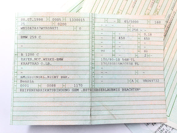 BMW R 1200 C 259C [1998] - Frame head with papers