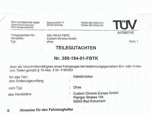 Harley Davidson FLST [1986-1990] - Gabelbrücke unten für FL Softail Chrom