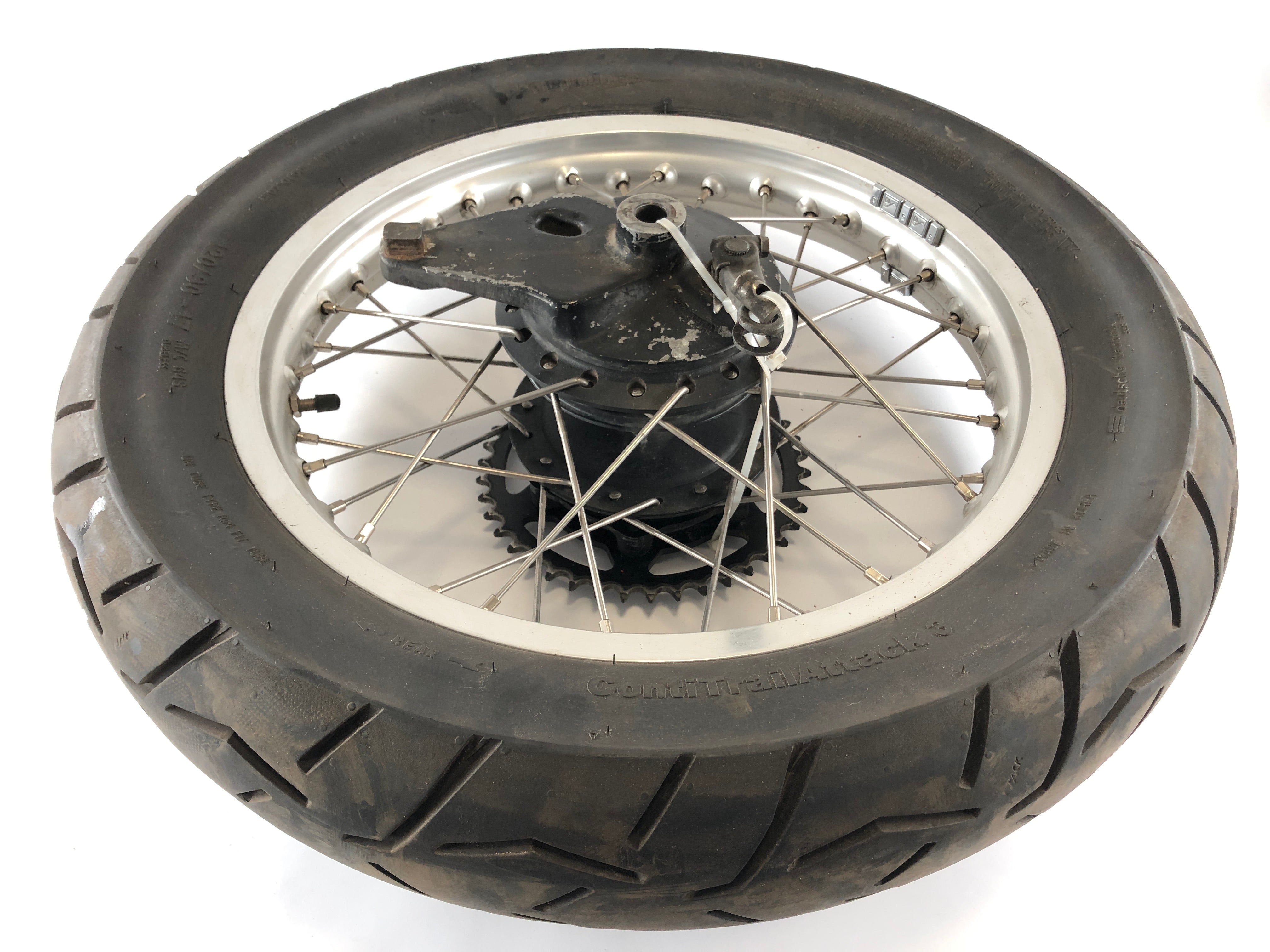 Kawasaki KLR 250 KL250D [1988] - Rear wheel rim with rear sprocket and brake drum