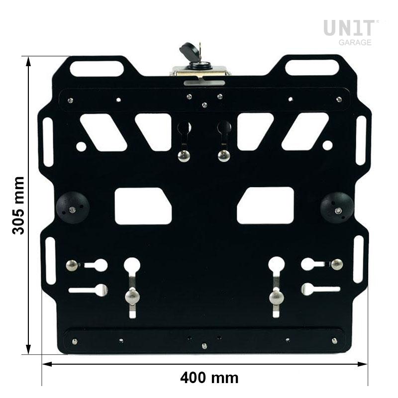 BMW R nineT 1200 Scrambler [2016-2023] - Aluminiumplatte mit vorderer Schnellkupplung aus Hypalon und Schloss
