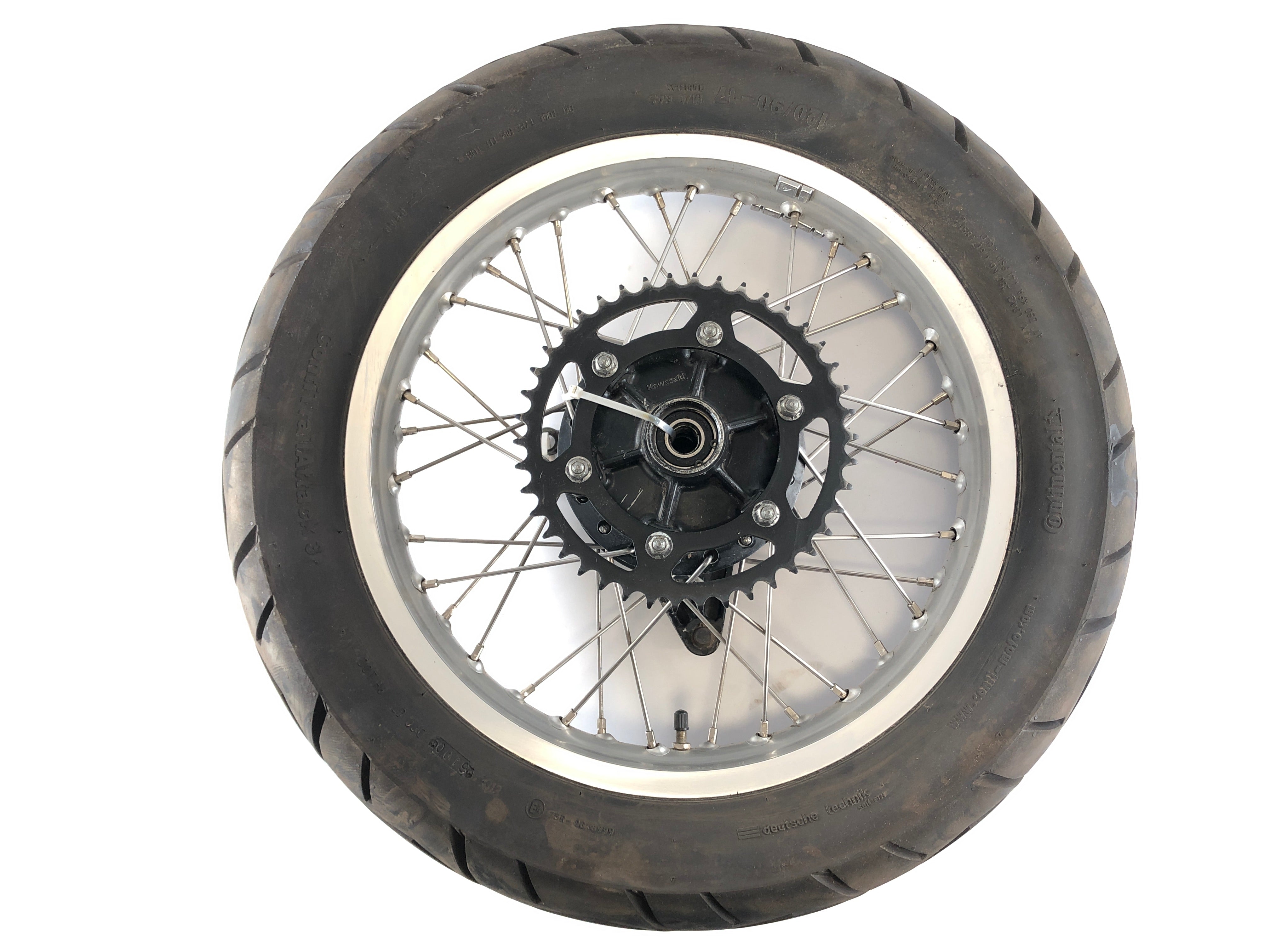 Kawasaki KLR 250 KL250D [1988] - Rear wheel rim with rear sprocket and brake drum