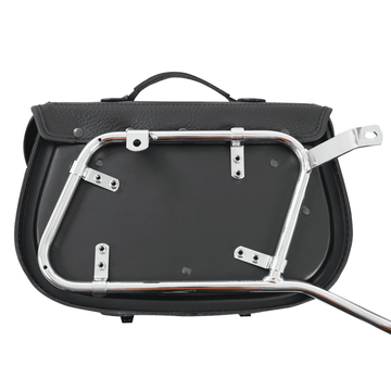 Motorcycle bag [Hepco & Becker] - leather Buffalo Big black left - tube pannier holder