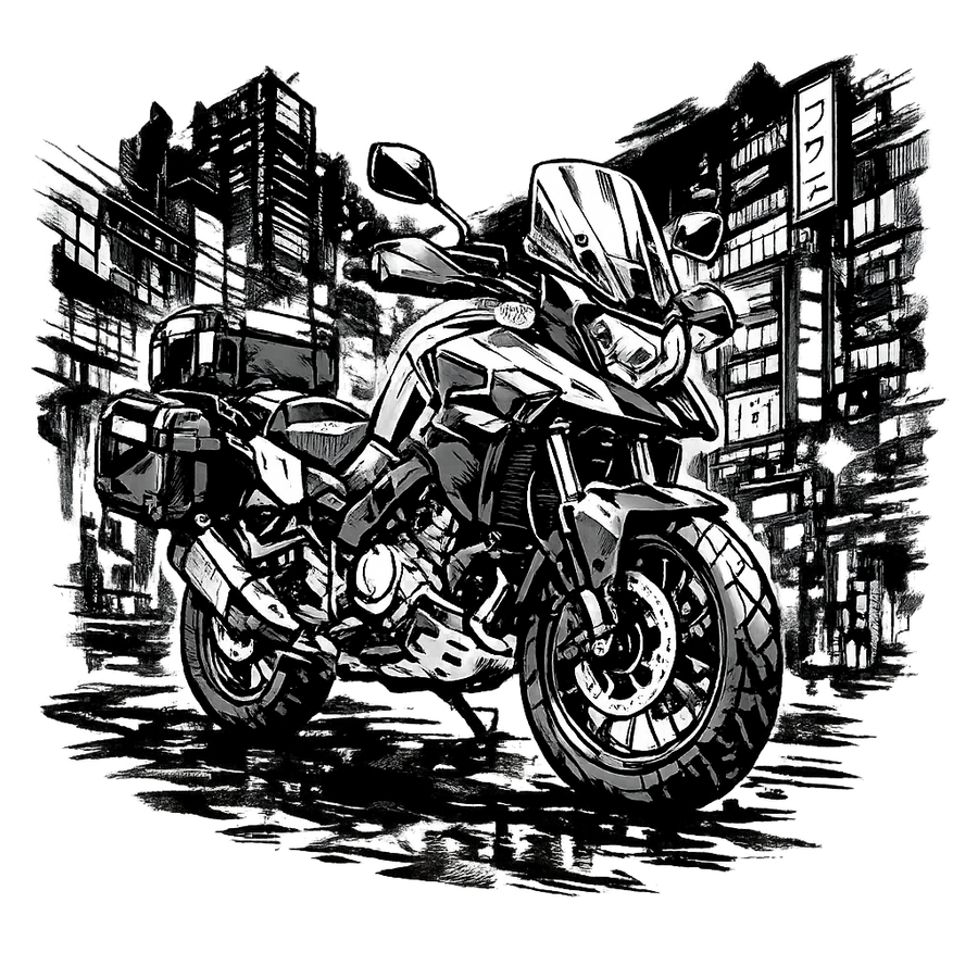 Suzuki dl 800 [Felpa con cappuccio] - Manga Neon City - Stampa sul petto