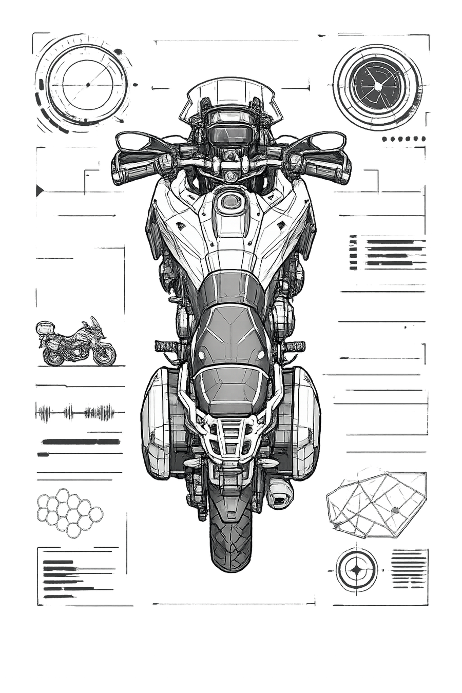 Suzuki dl 800 [Cup Black] - Tecnología de arriba hacia abajo - Unilateral
