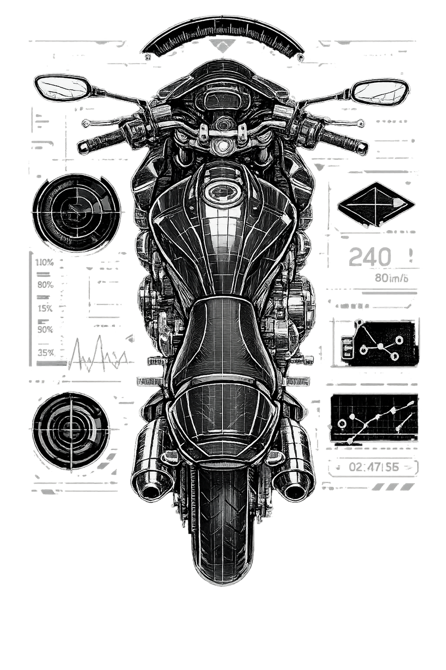 Suzuki gsf 650 [Hoodie] - Technologie descendante - Impression poitrine