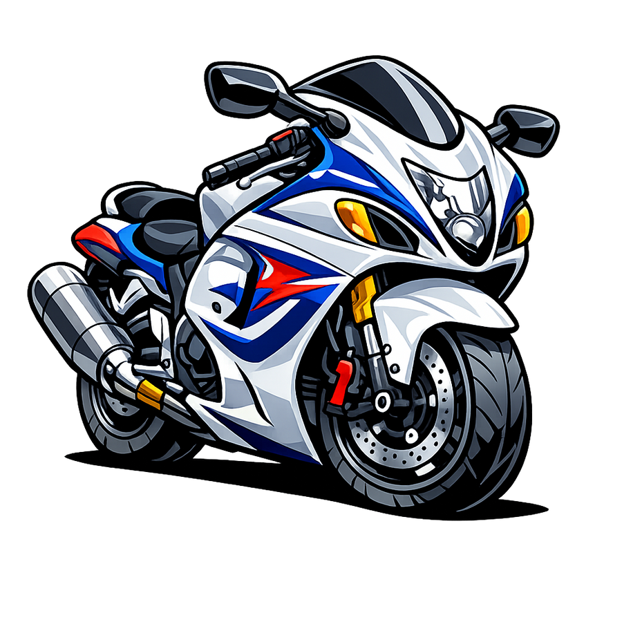 Suzuki hayabusa gsx1300r [Copa Blanca] - Dibujos animados - Una cara