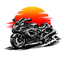 Suzuki hayabusa gsx1300r [Hoodie] - Sunset Split - Tilbage Print