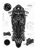 Suzuki hayabusa gsx1300r [Cup Zwart] - Top-Down Tech - Enkelzijdig