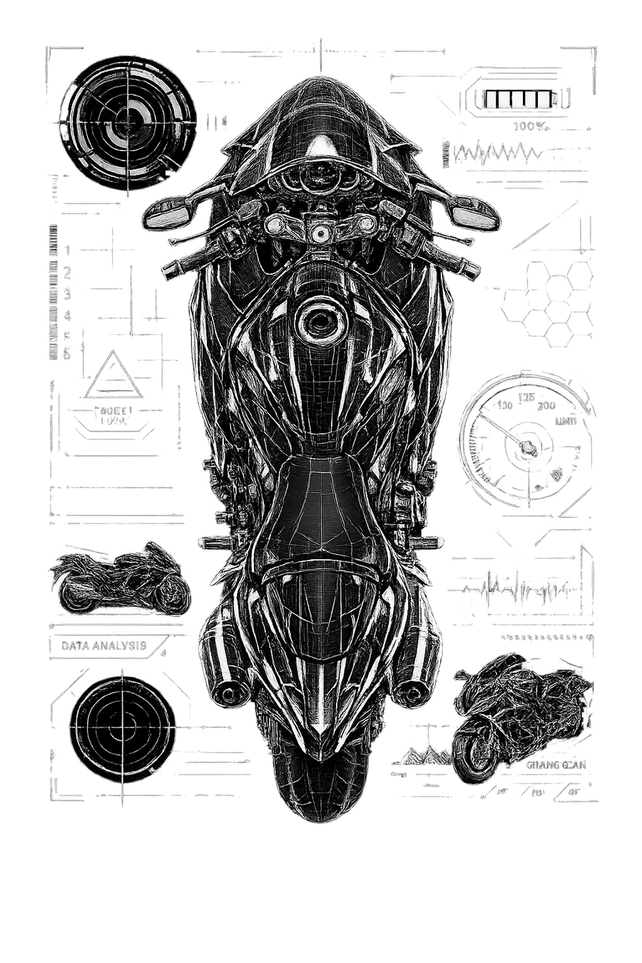 Suzuki hayabusa gsx1300r [Cup Zwart] - Top-Down Tech - Enkelzijdig