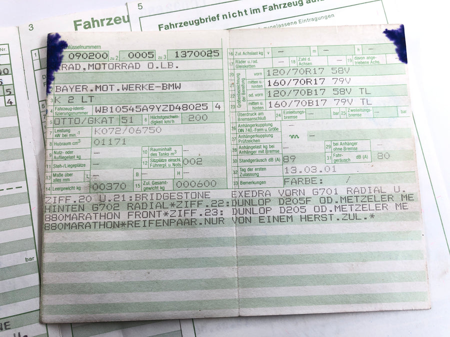 <b>Varaosa:</b> BMW K 1200 LT [2002] - raam dokumentidega