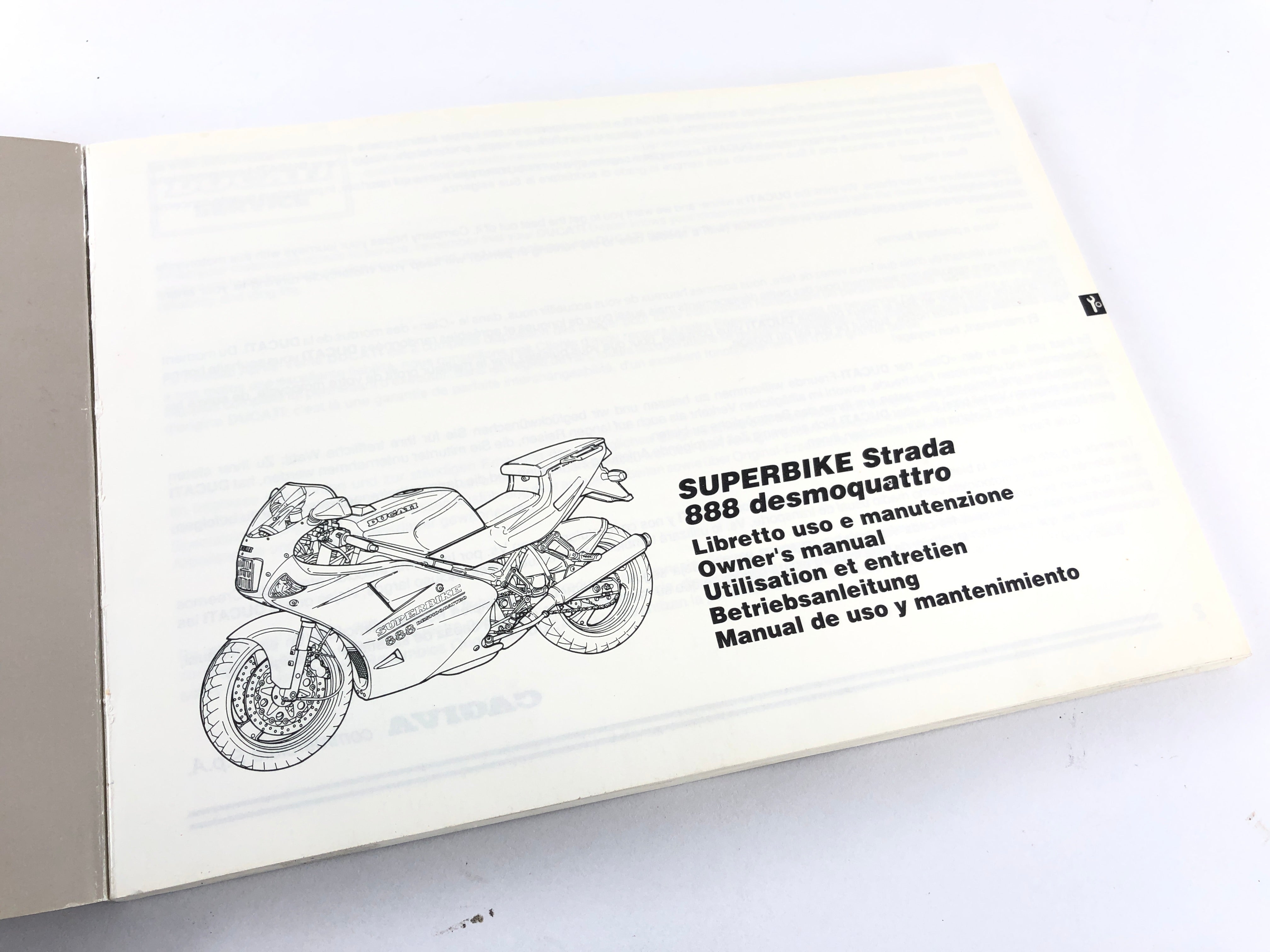 Ducati 888 Strada [1993] - Driftsinstruktioner - 0