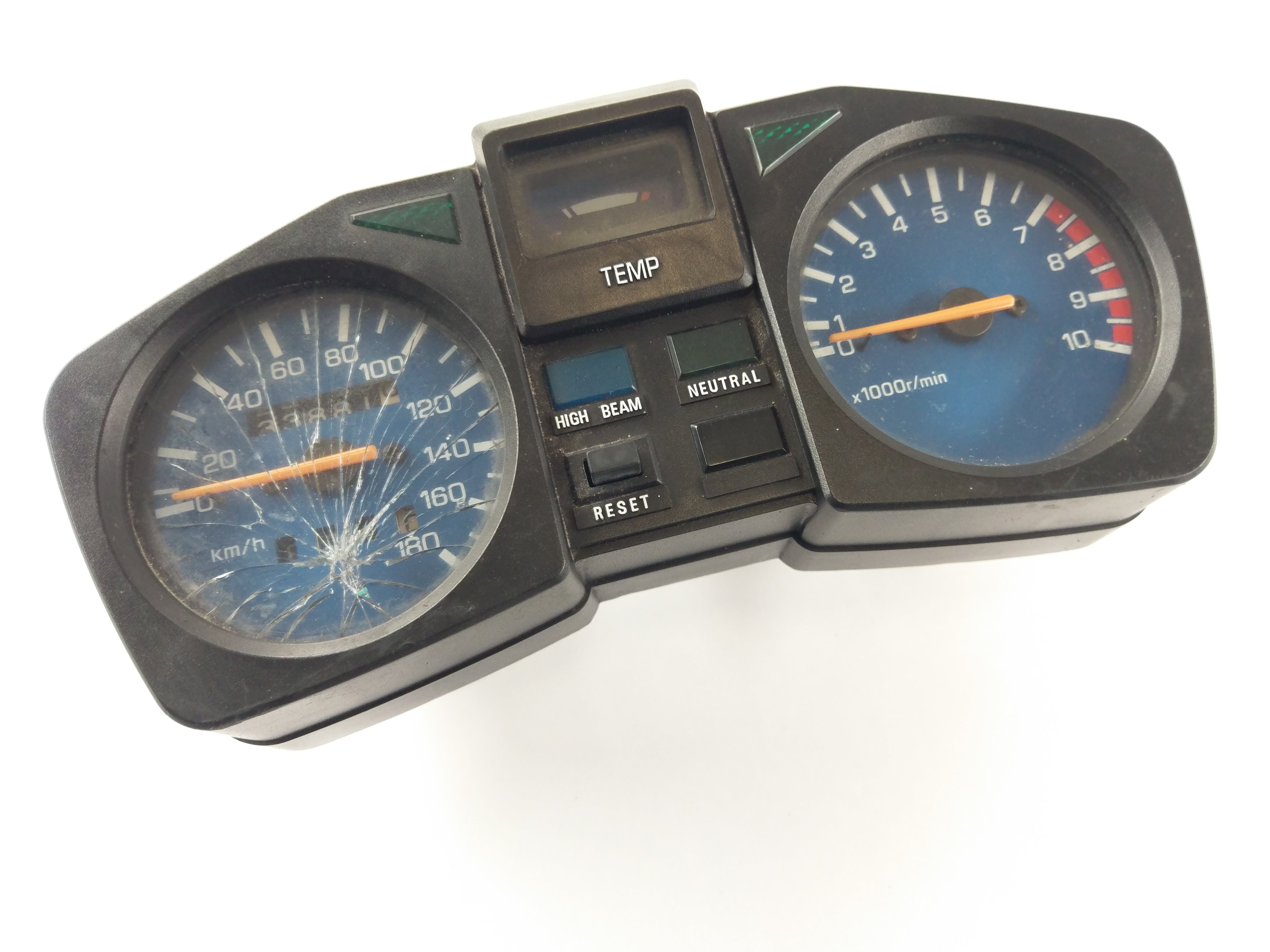 Yamaha XTZ 660 Tenere 3YF [1993] - Vitre du tachymètre du compteur de vitesse du cockpit cassée